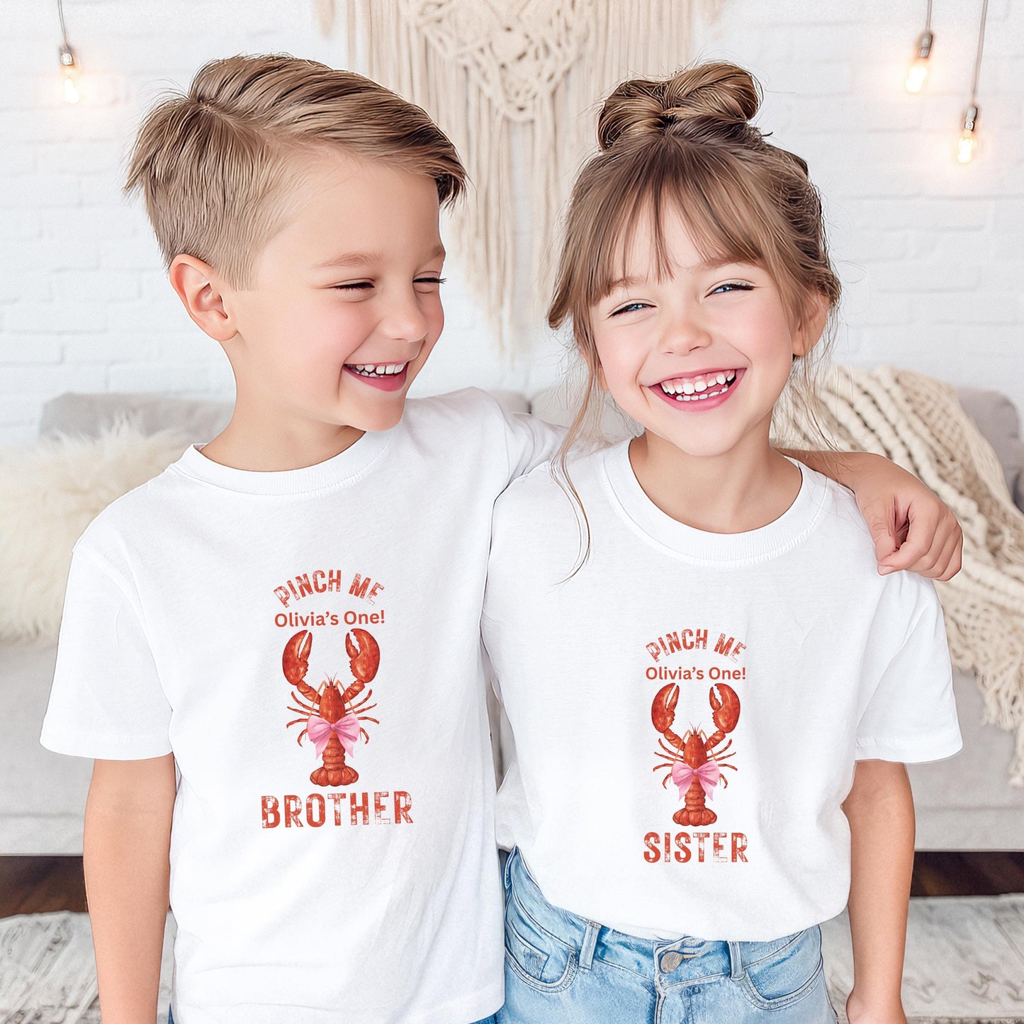 Lobster Boil First Birthday Family Matching Shirts: Pinch Me I'm One Nautical Theme Girl's 1st Birthday Party Outfit