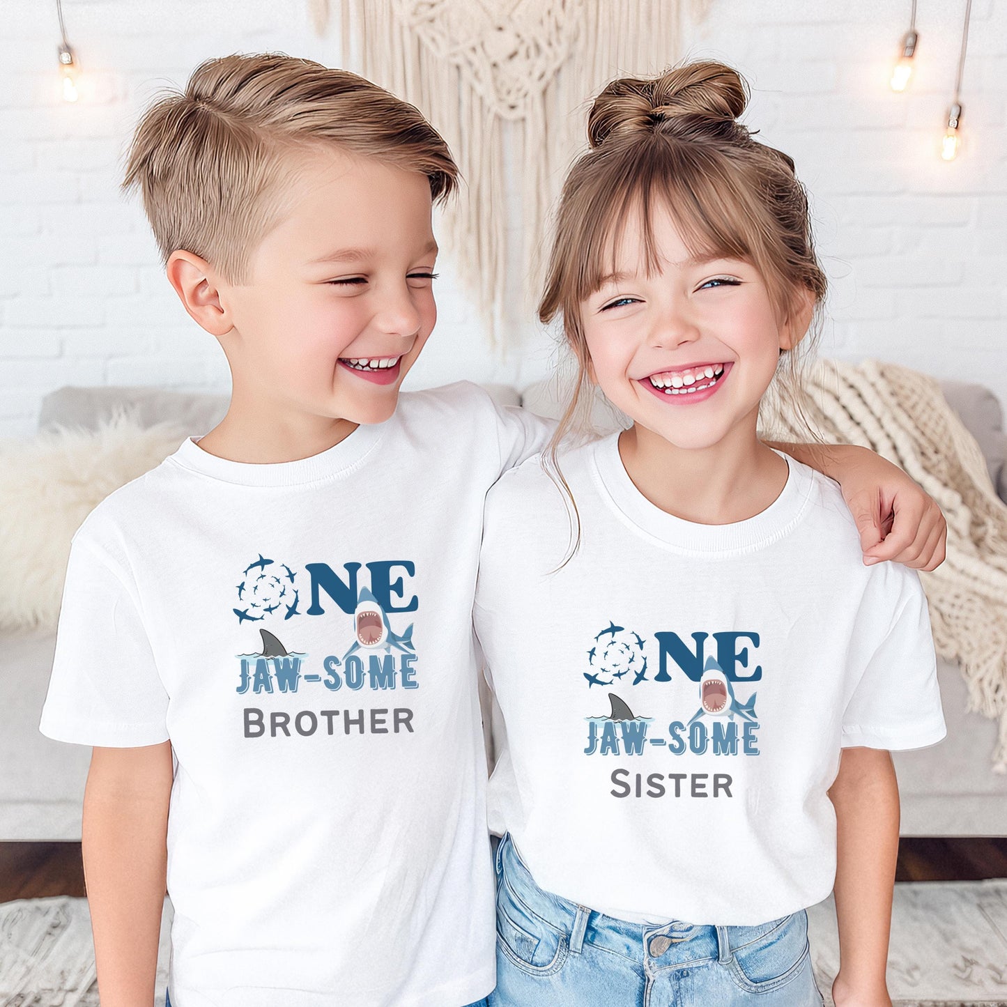 Shark First Birthday Family Matching Shirts: Jaw-Some Ocean Sea Animals Themed 1st Birthday Party Outfit