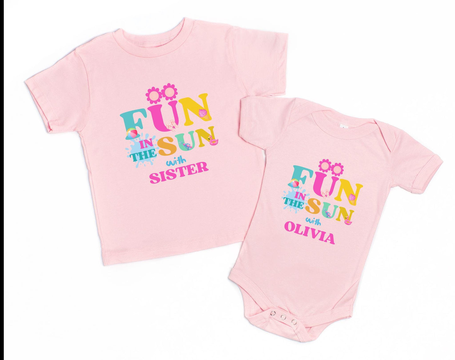 Fun in the Sun Matching Family Birthday Shirt: Girls Summer Birthday Beach Pool Party Outfit