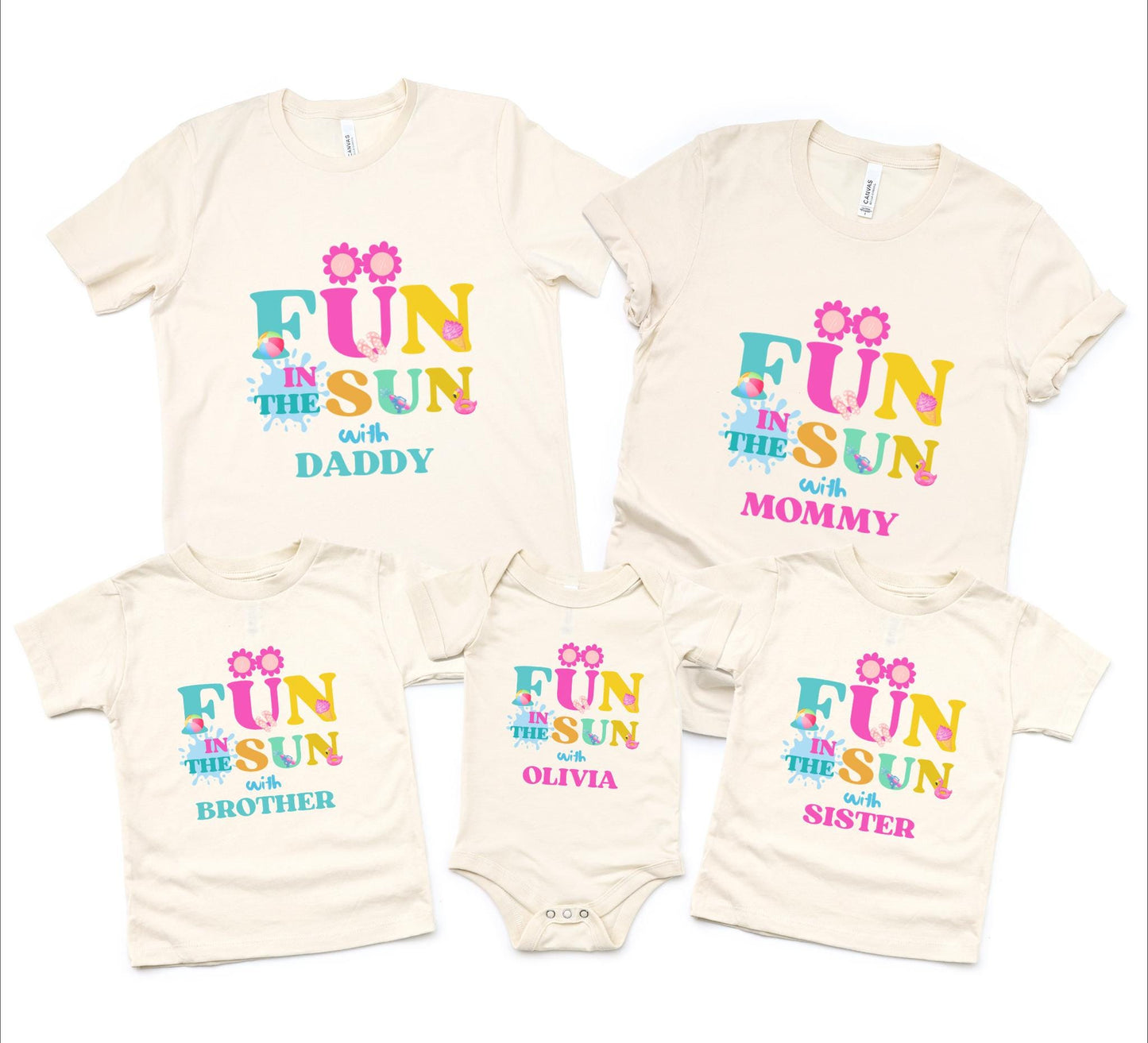 Fun in the Sun Matching Family Birthday Shirt: Girls Summer Birthday Beach Pool Party Outfit