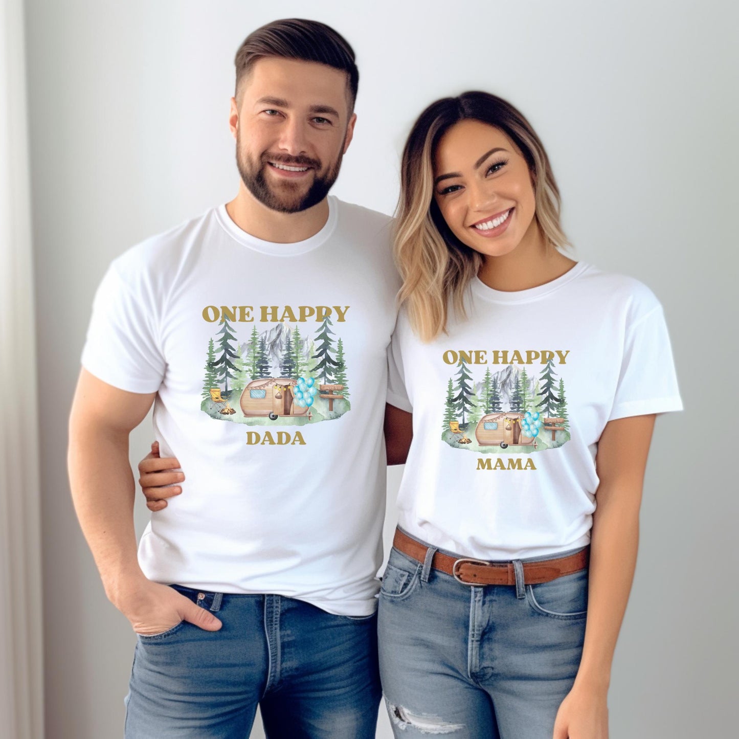 One Happy Camper First Birthday Matching Family Shirt: Custom Camping 1st Birthday Shirt