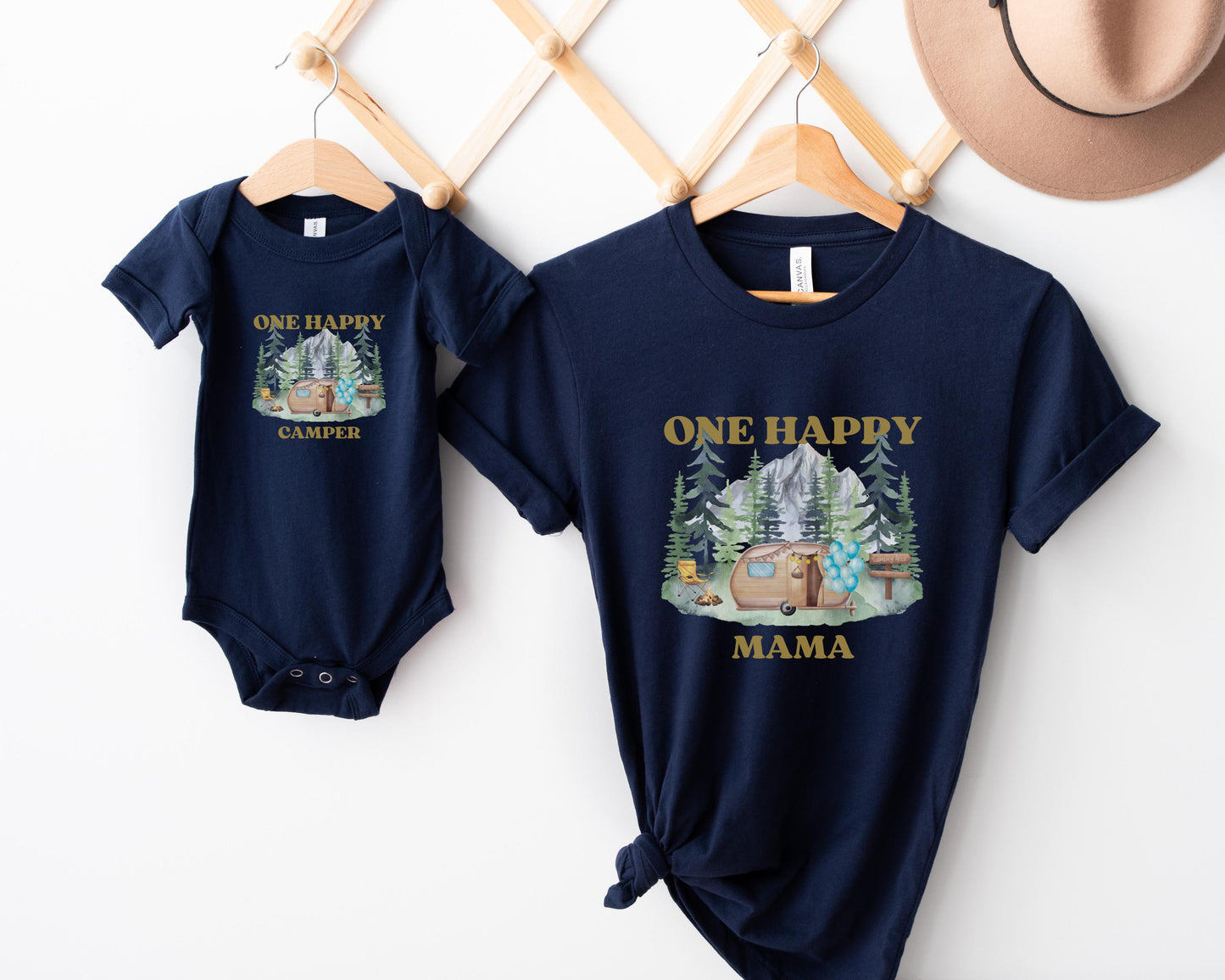 One Happy Camper First Birthday Matching Family Shirt: Custom Camping 1st Birthday Shirt