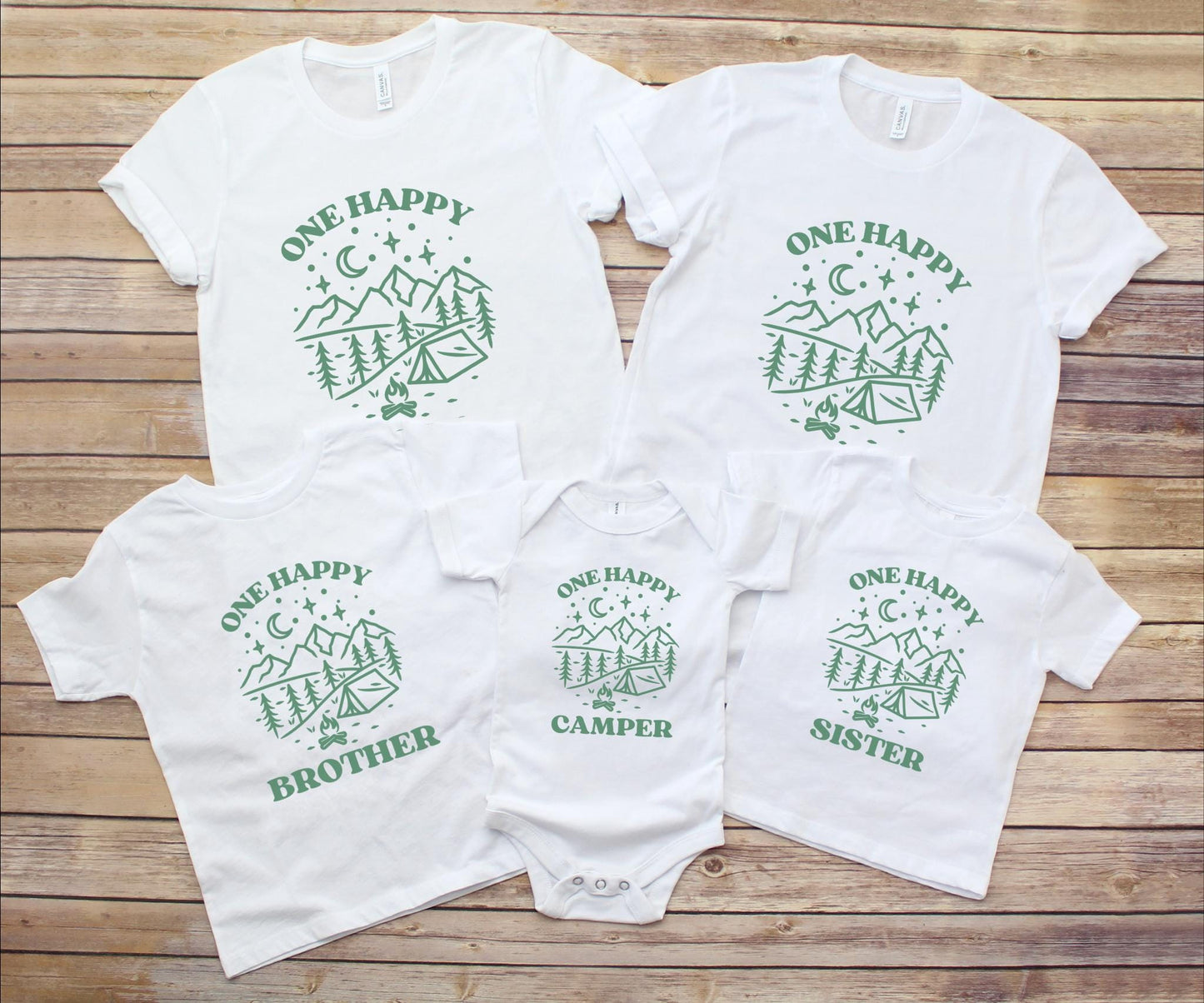 One Happy Camper First Birthday Matching Family Shirt: Custom Camping 1st Birthday Shirt