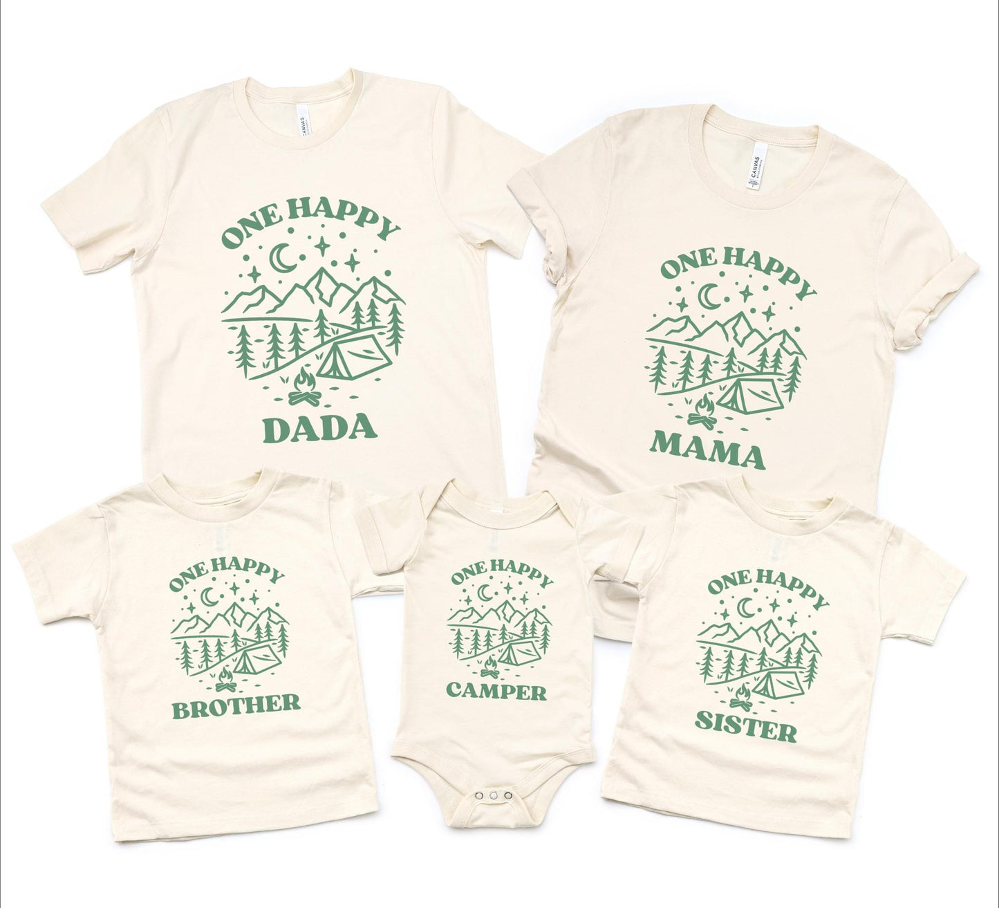 One Happy Camper First Birthday Matching Family Shirt: Custom Camping 1st Birthday Shirt