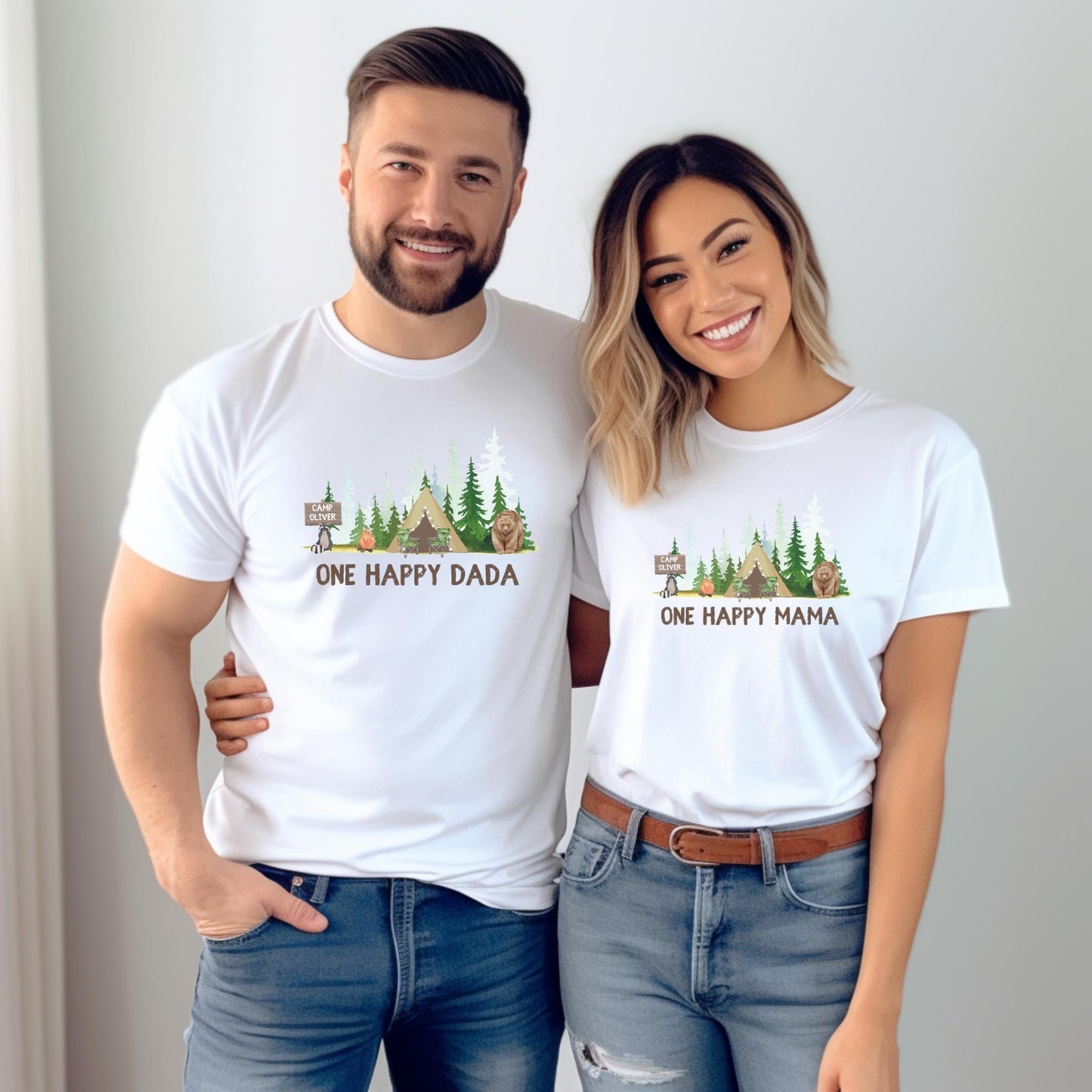 One Happy Camper First Birthday Matching Family Shirt: Custom Camping 1st Birthday Shirt