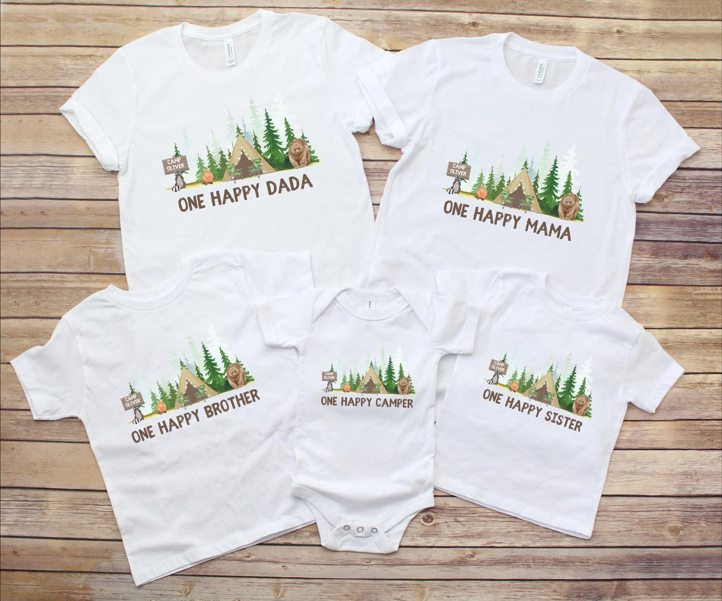 One Happy Camper First Birthday Matching Family Shirt: Custom Camping 1st Birthday Shirt