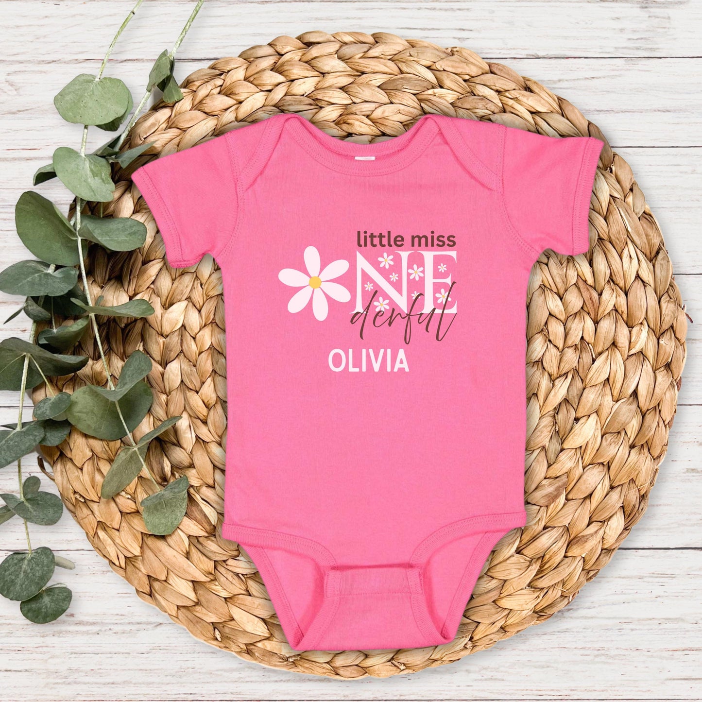 ONEderful First Birthday Shirt: Daisy Themed Little Miss Onderful 1st Birthday Outfit