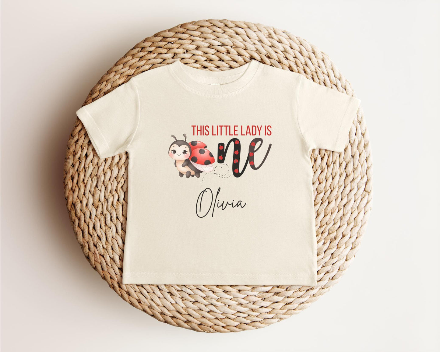 Personalized Ladybug First Birthday Shirt: Bug Theme 1st Birthday Party Outfit