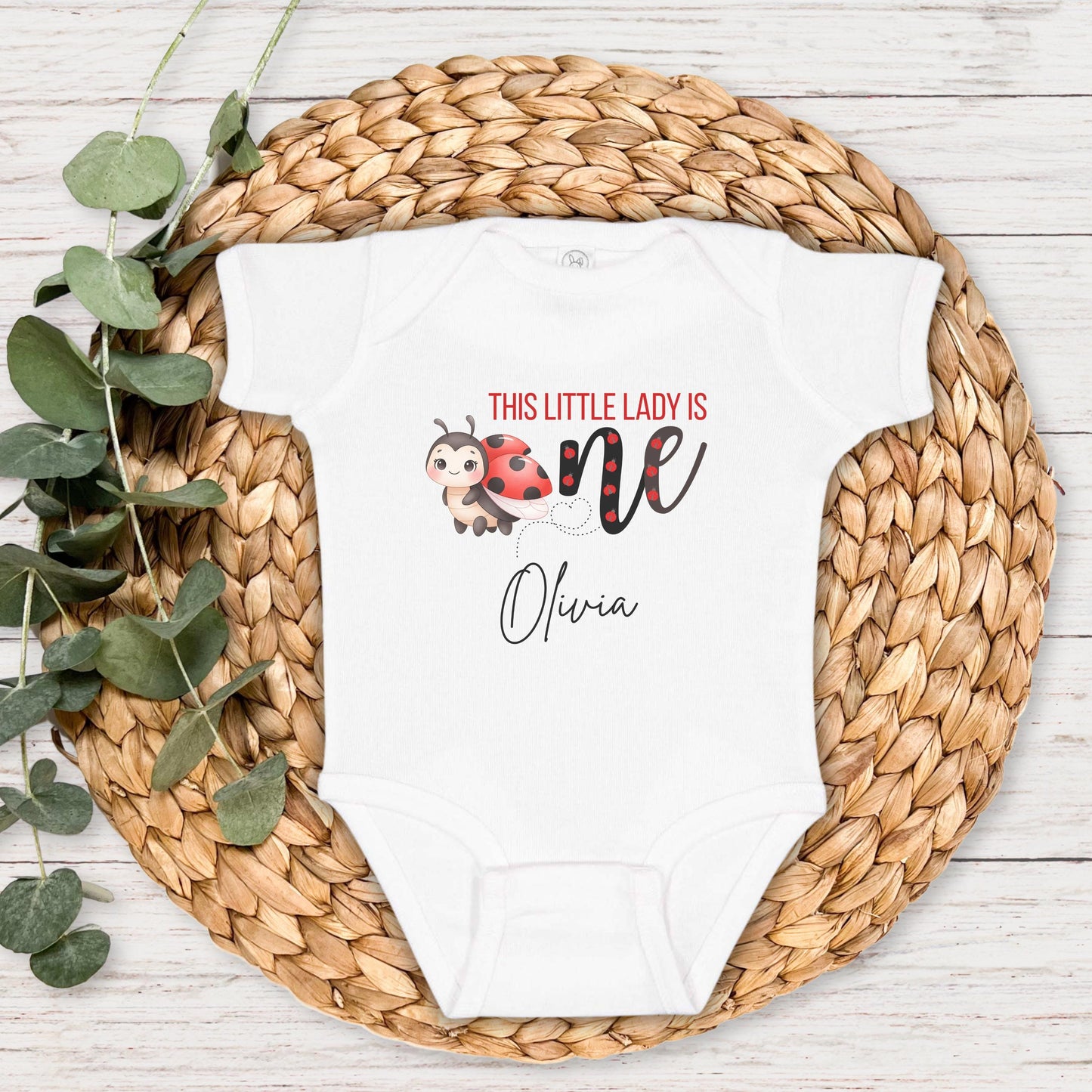 Personalized Ladybug First Birthday Shirt: Bug Theme 1st Birthday Party Outfit