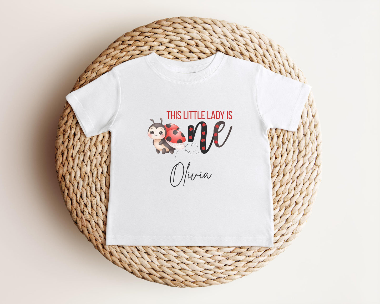 Personalized Ladybug First Birthday Shirt: Bug Theme 1st Birthday Party Outfit