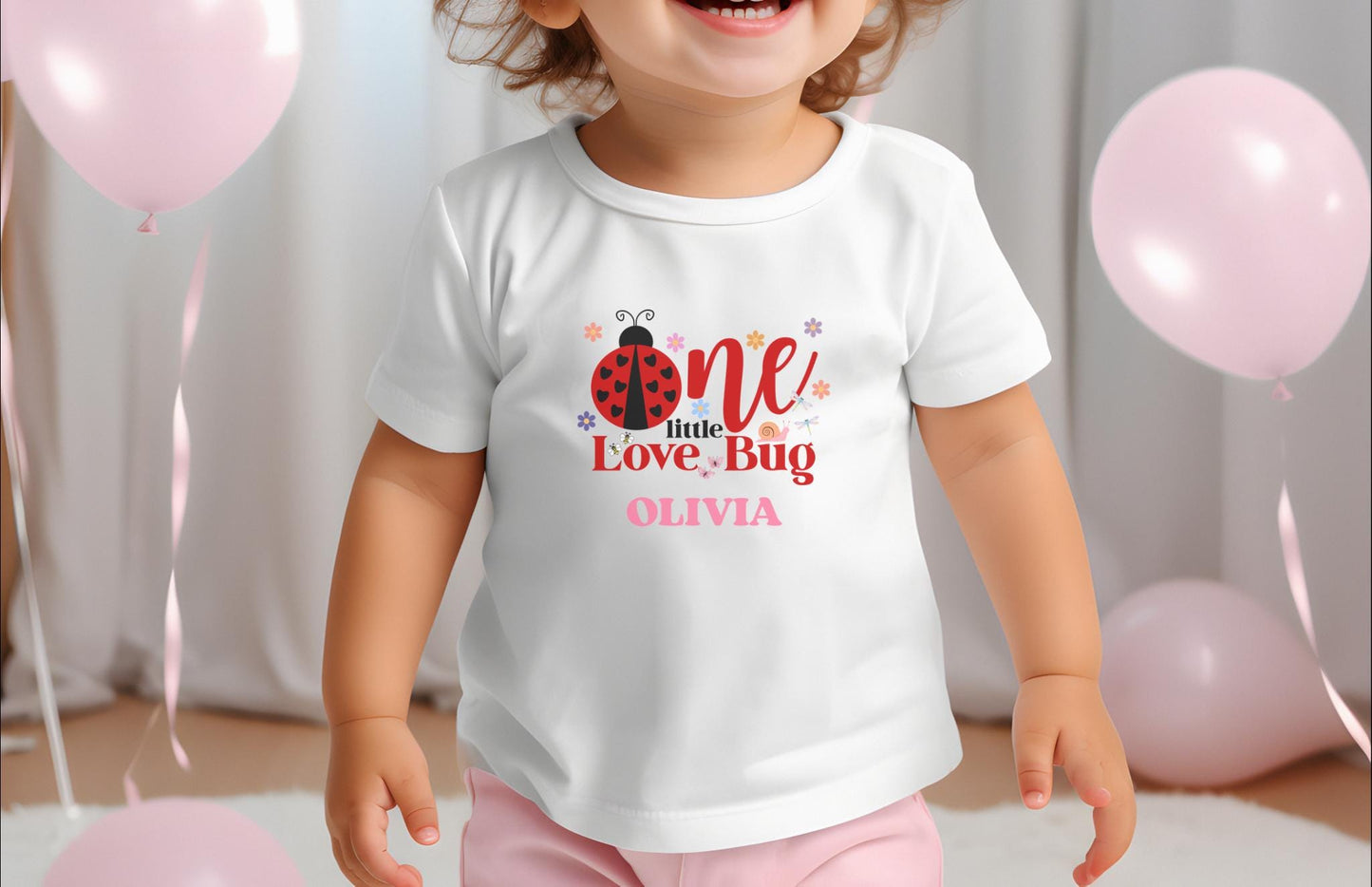 Personalized Ladybug First Birthday Family Matching Shirt: Bug Theme 1st Birthday Party Outfit