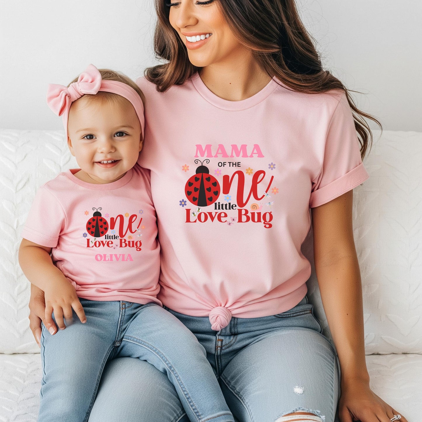 Personalized Ladybug First Birthday Family Matching Shirt: Bug Theme 1st Birthday Party Outfit