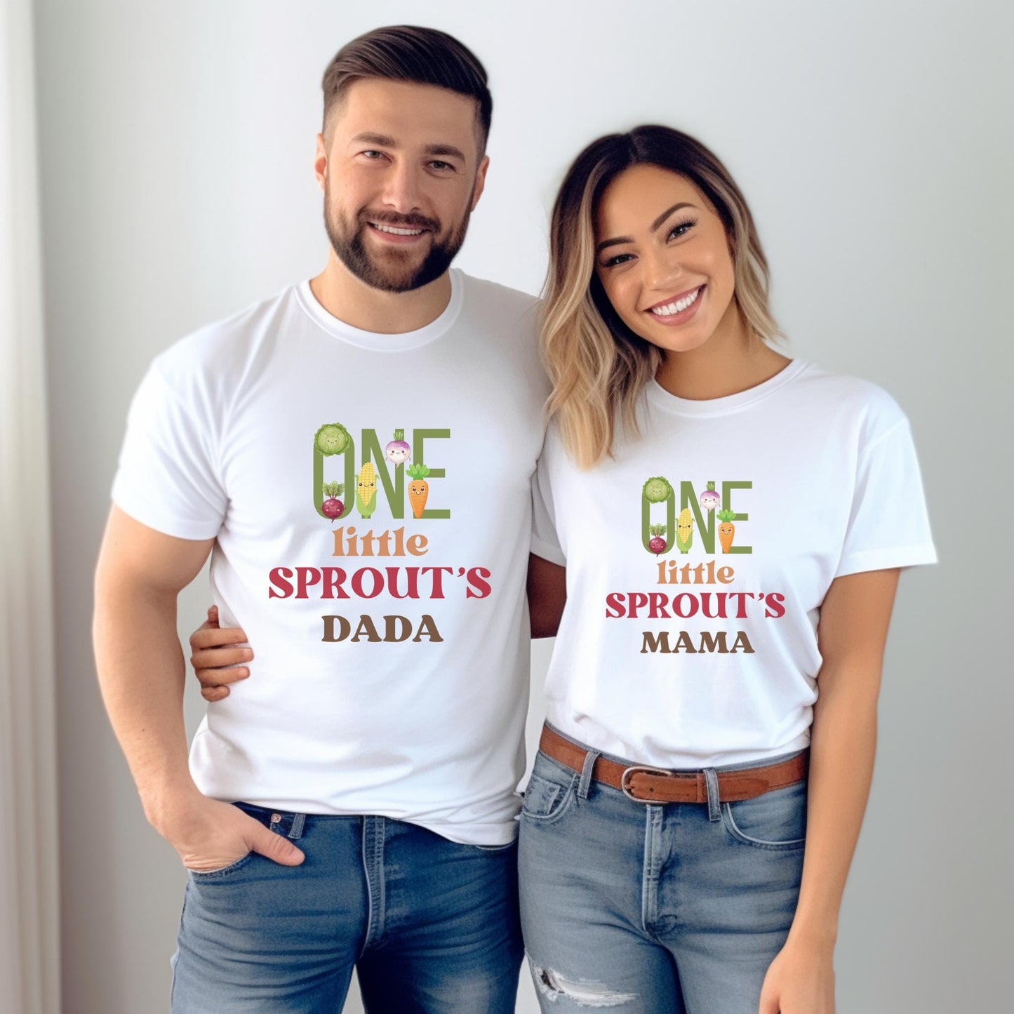 One Little Sprout First Birthday Family Matching Shirts: Gardening Farmer's Market Themed 1st Birthday Party Outfit