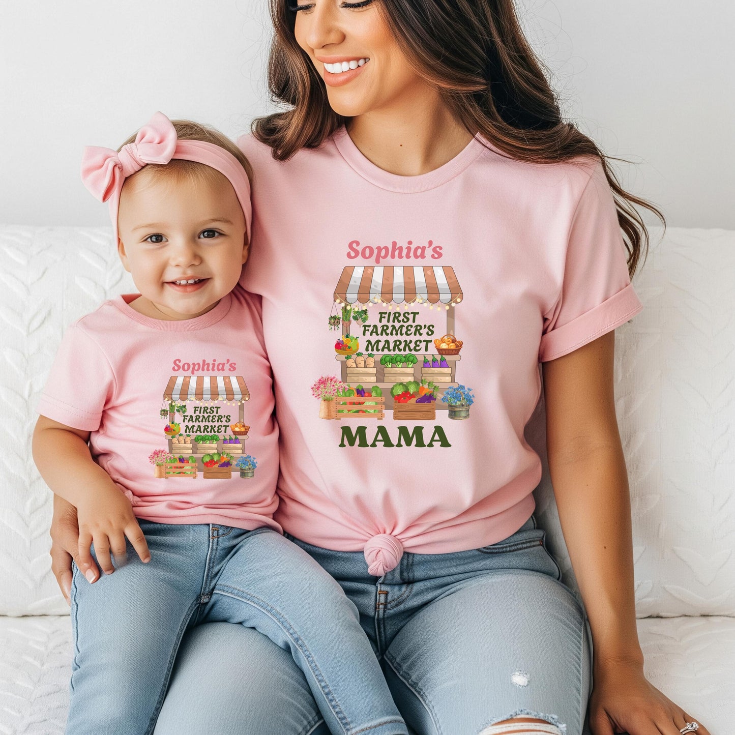 Farmer's Market Theme First Birthday Family Matching Shirts: Spring Summer Flower Vegetables Market 1st Birthday Party Outfit