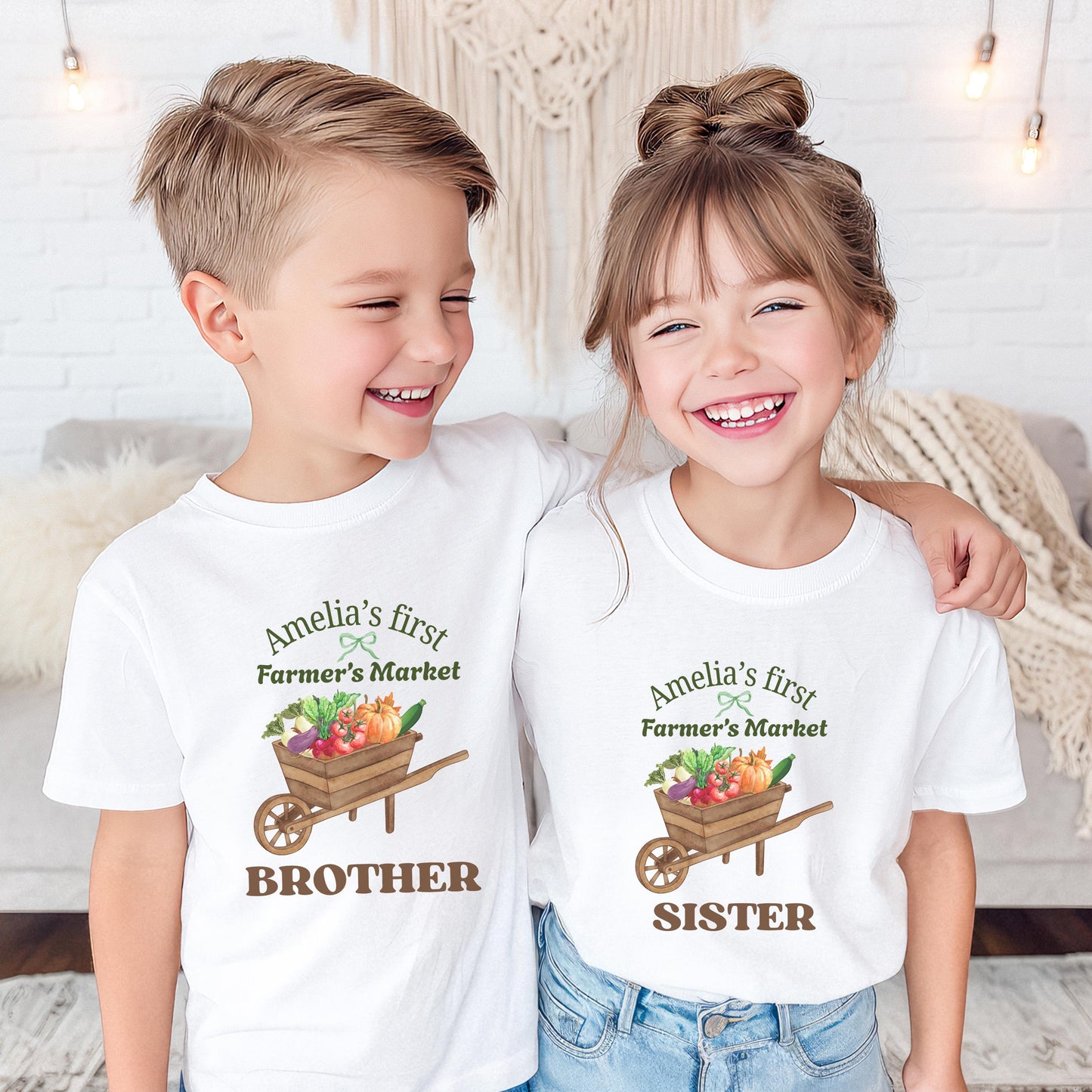 Farmer's Market Theme First Birthday Family Matching Shirts: Spring Summer Flower Vegetables Market 1st Birthday Party Outfit