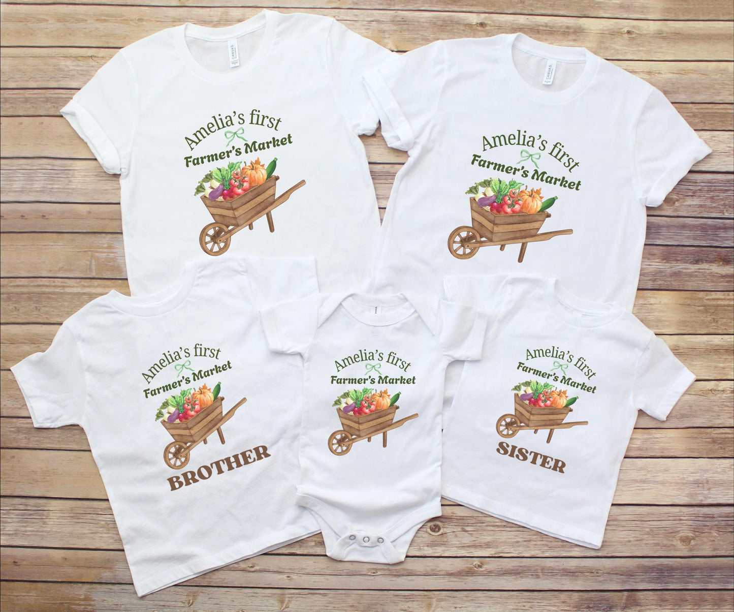 Farmer's Market Theme First Birthday Family Matching Shirts: Spring Summer Flower Vegetables Market 1st Birthday Party Outfit