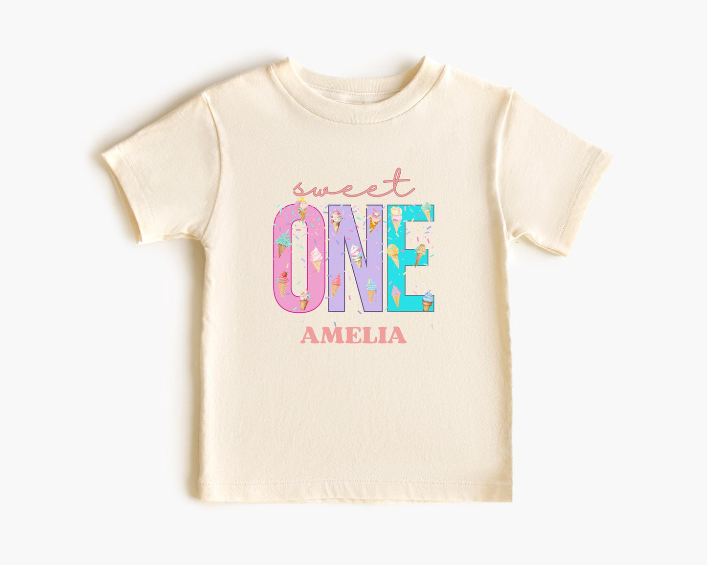 Sweet One Ice Cream Themed First Birthday Family Matching Shirts: Mom Dad Bro Sis Summer Outfit