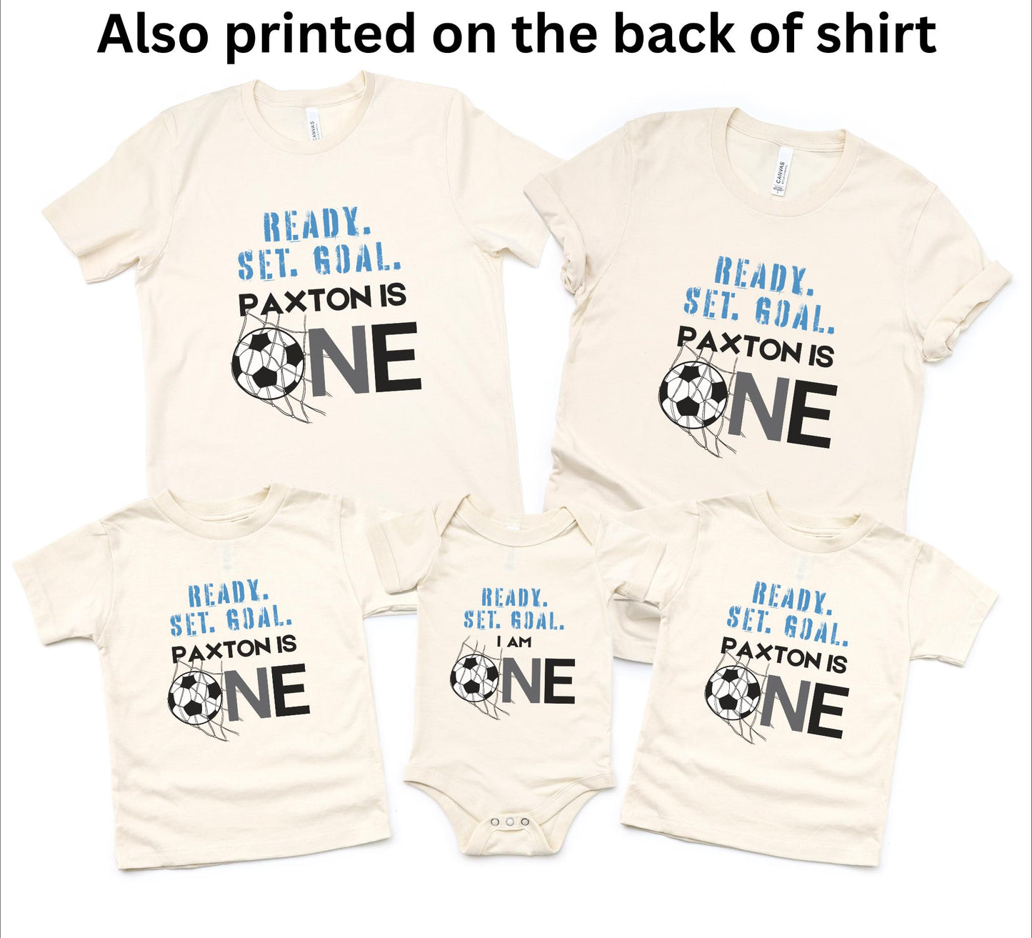 Personalized First Birthday Soccer Shirt | Soccer 1st Birthday Party Family Matching Outfit | Baby Birthday T-Shirt | Sports Themed Tee Gift