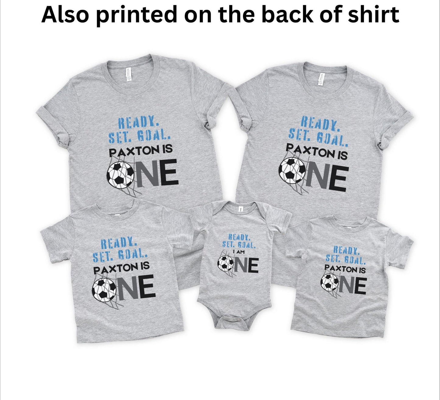 Personalized First Birthday Soccer Shirt | Soccer 1st Birthday Party Family Matching Outfit | Baby Birthday T-Shirt | Sports Themed Tee Gift