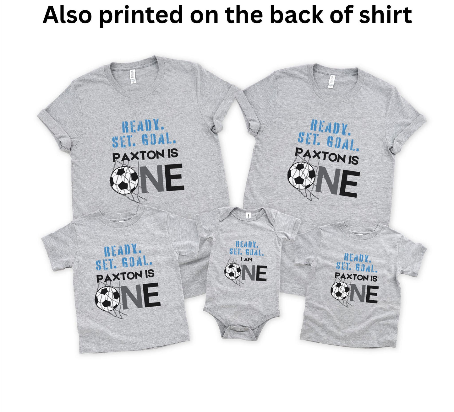 Personalized First Birthday Soccer Shirt | Soccer 1st Birthday Party Family Matching Outfit | Baby Birthday T-Shirt | Sports Themed Tee Gift