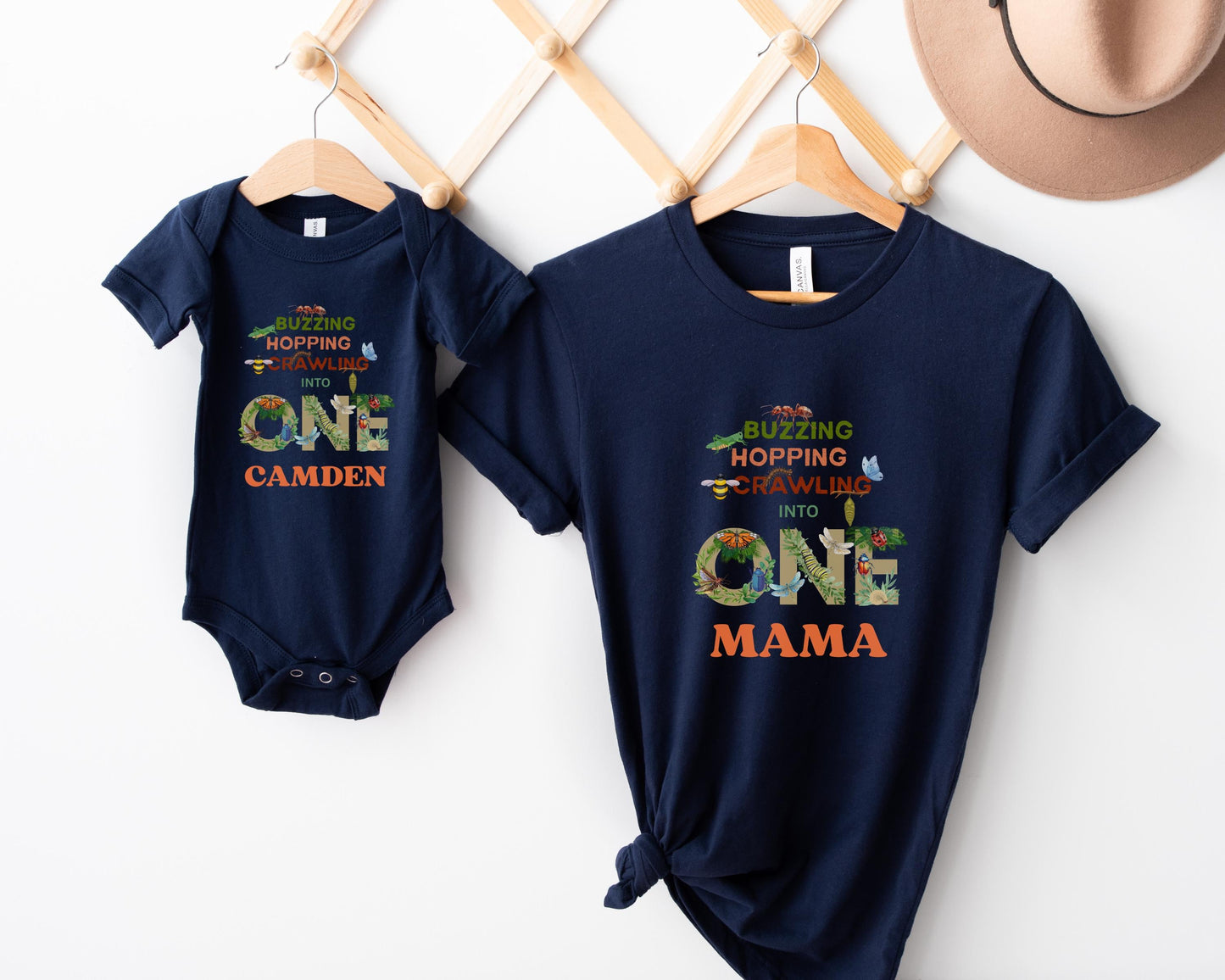 Personalized Insects Theme First Birthday Family Matching Shirts: One Little Bug 1st Birthday Party Outfit