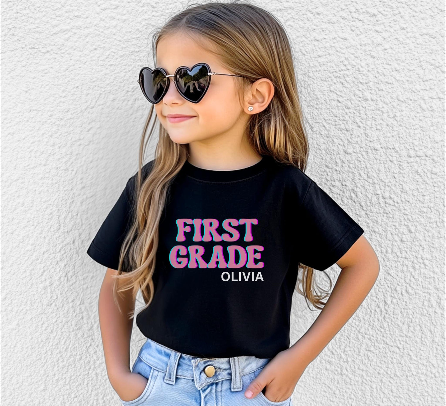 Personalized Back to School Shirt: Custom Kindergarten First Second Third Fourth Fifth Grade First Day of School Outfit