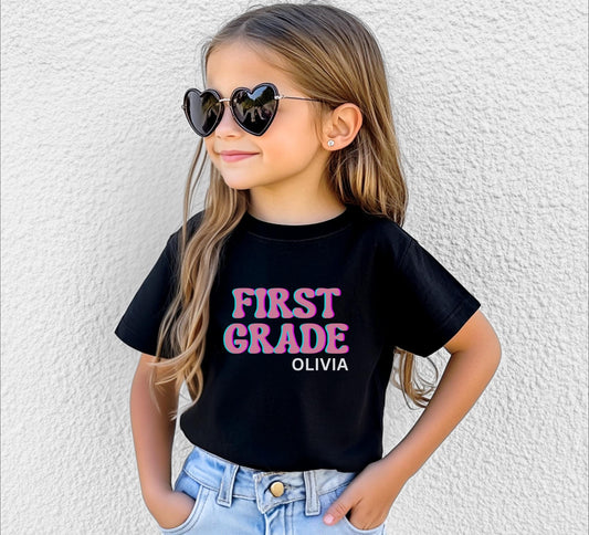 Personalized Back to School Shirt: Custom Kindergarten First Second Third Fourth Fifth Grade First Day of School Outfit