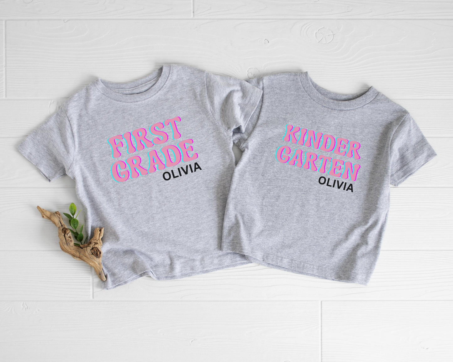 Personalized Back to School Shirt: Custom Kindergarten First Second Third Fourth Fifth Grade First Day of School Outfit