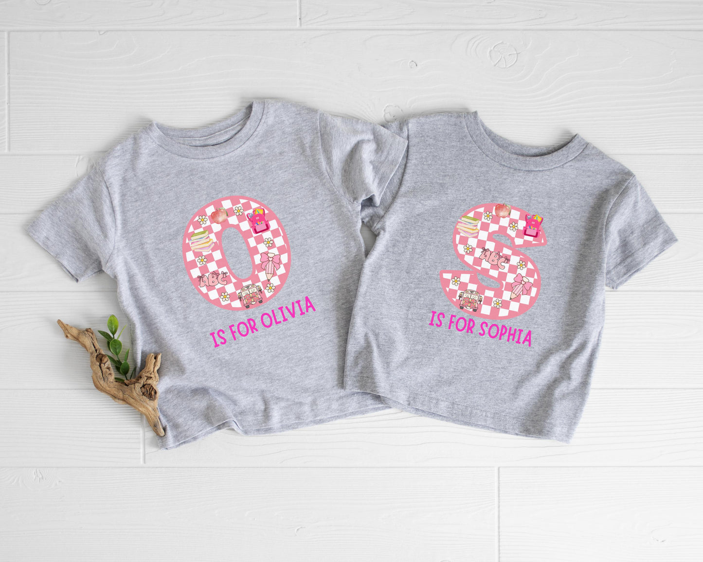 Personalized Back to School Kids Shirt: Custom Alphabet Girls First Day of School Outfit