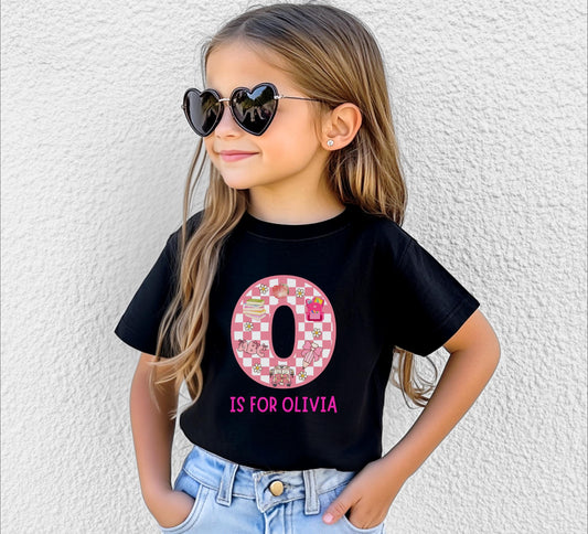 Personalized Back to School Kids Shirt: Custom Alphabet Girls First Day of School Outfit
