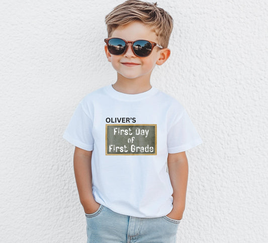 Personalized First Day of School Shirt: Custom Grade Tee, Cotton Blend Comfort