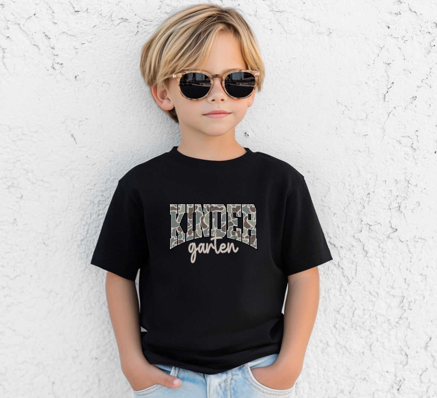 Back to School Boys Camouflage Shirt: Custom Kindergarten First Second Third Fourth Grade First Day of School Outfit