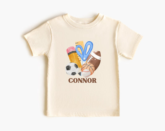 Personalized Boys Back to School Shirt: Custom Sports & School Tee
