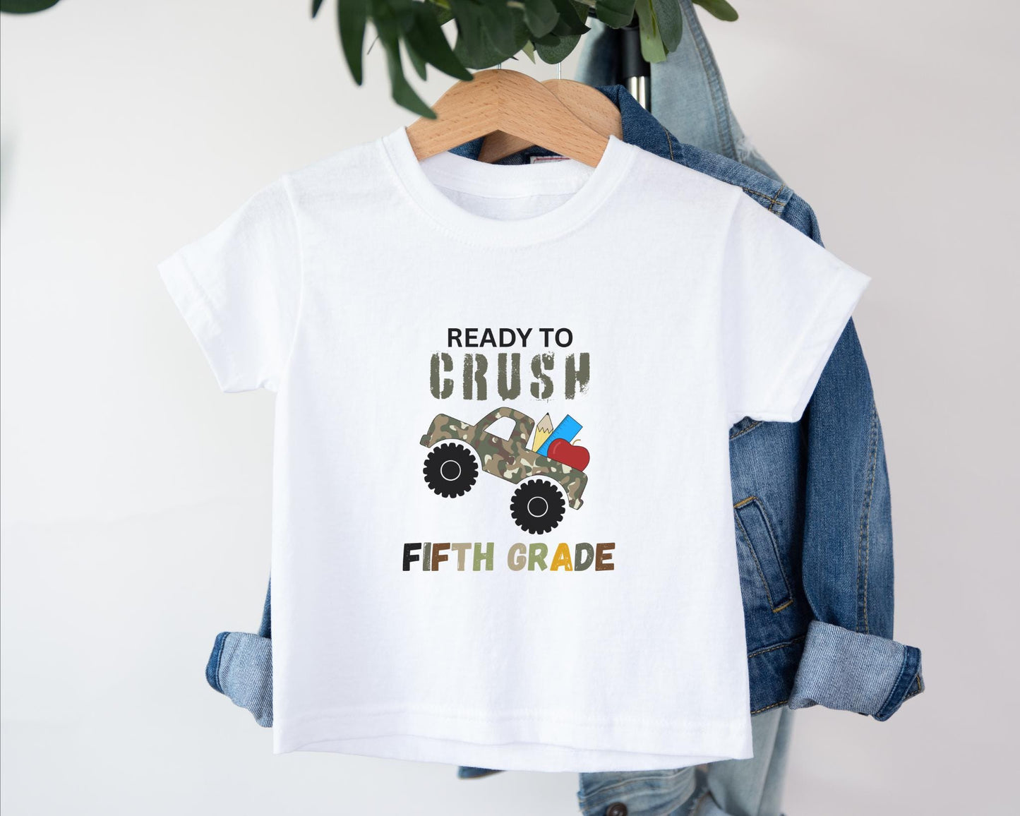Monster Truck Third Grade Shirt: Camouflage Back to School Tee