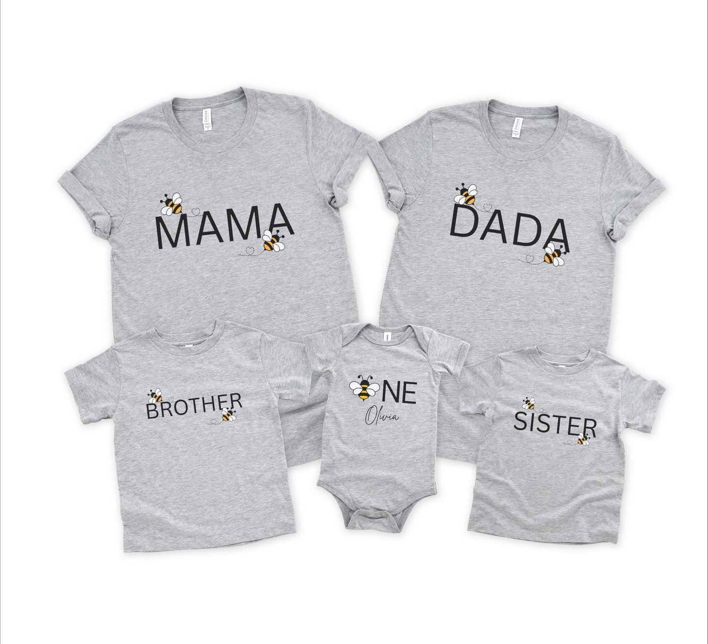 Bee Family Matching First Birthday Shirts: Bumble Bee Themed  1st Bee-Day Party Outfit