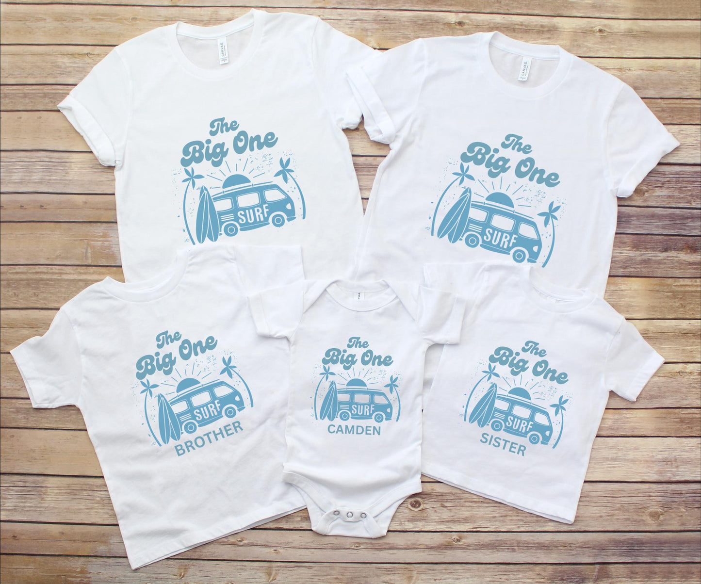 Personalized The Big One First Family Matching Birthday Shirts: Surf 1st Birthday Beach Party Outfit