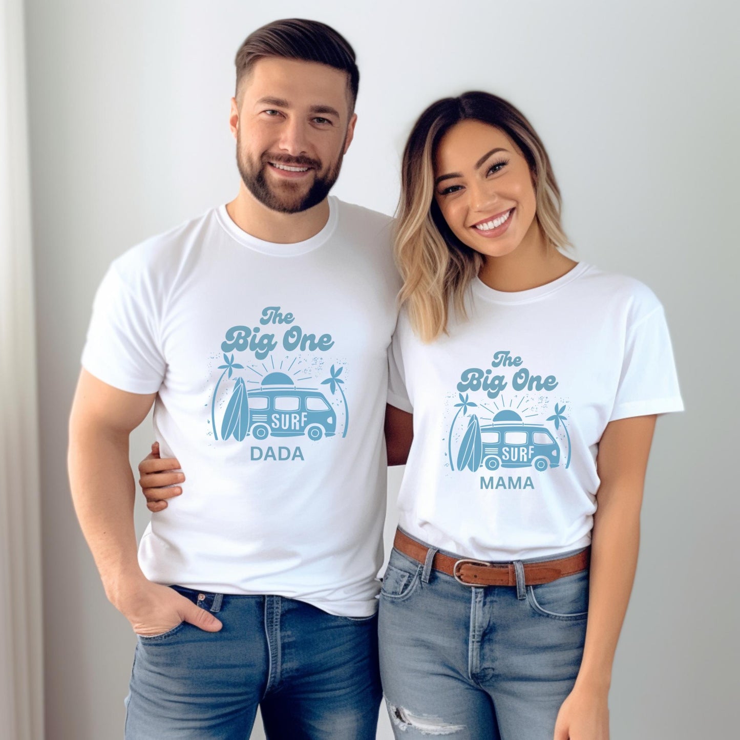 Personalized The Big One First Family Matching Birthday Shirts: Surf 1st Birthday Beach Party Outfit