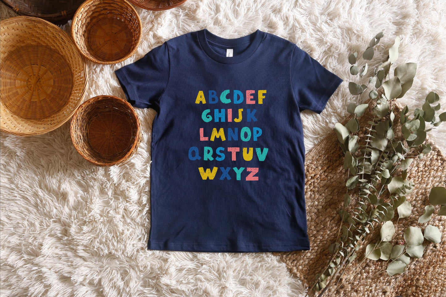 Alphabet Letters Shirt: Back to School Outfit for Kids