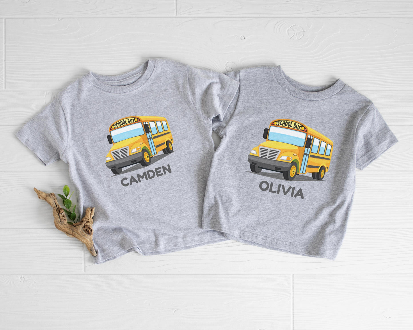 Personalized Yellow School Bus Shirt: Custom Back to School Kids Outfit