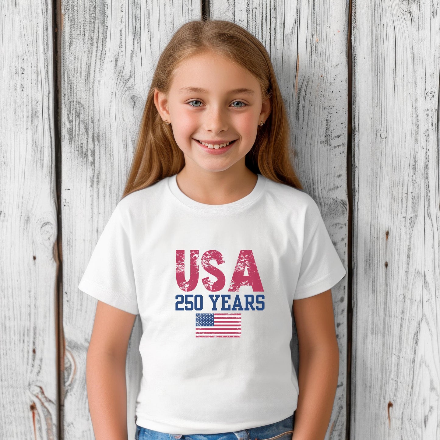 America 250th Anniversary Shirt: Patriotic American Flag July 4th Memorial Day Family Tee