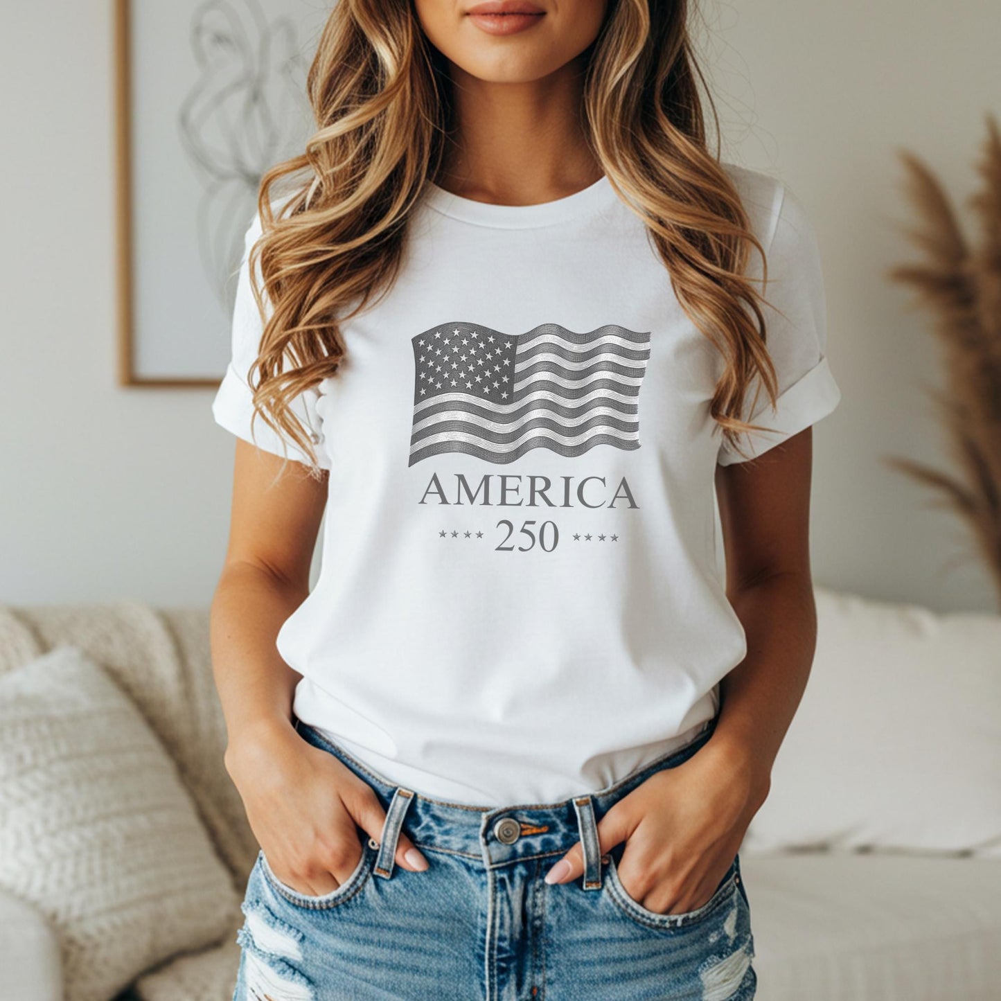 America 250th Anniversary Shirt: Patriotic American Flag July 4th Memorial Day Family Tee