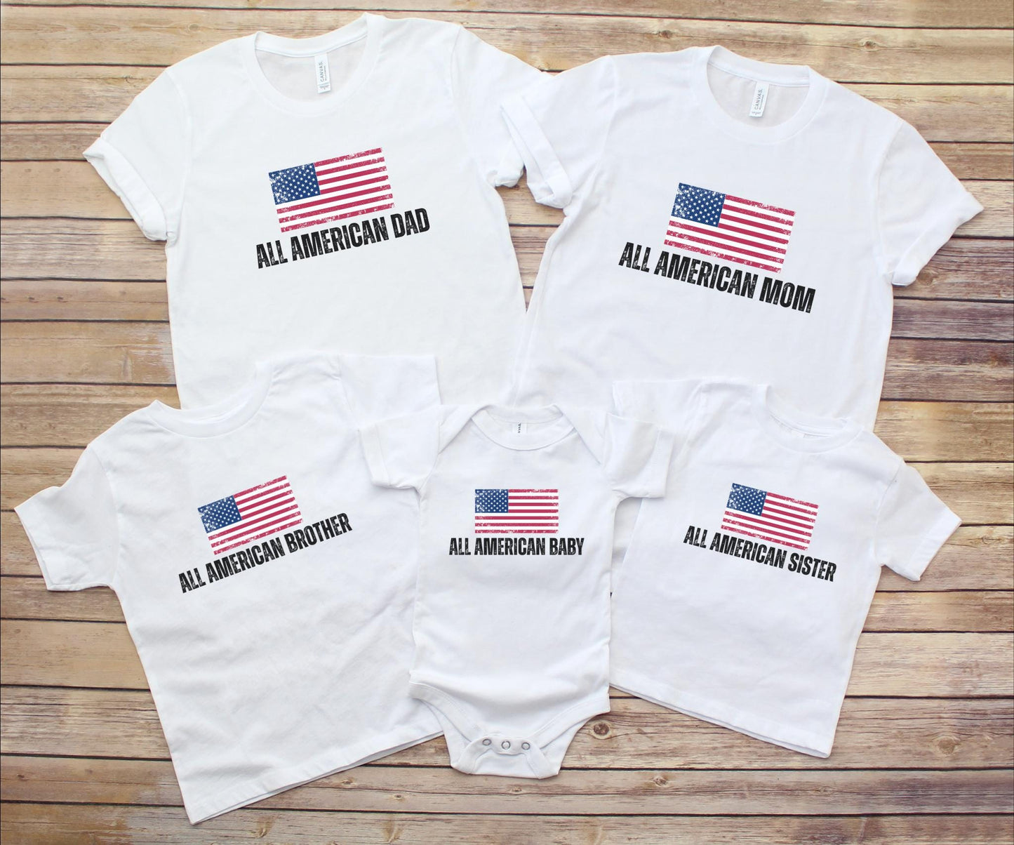 4th of July Custom Family Matching Shirts: Personalized Independence Day Celebration American Flag Tees