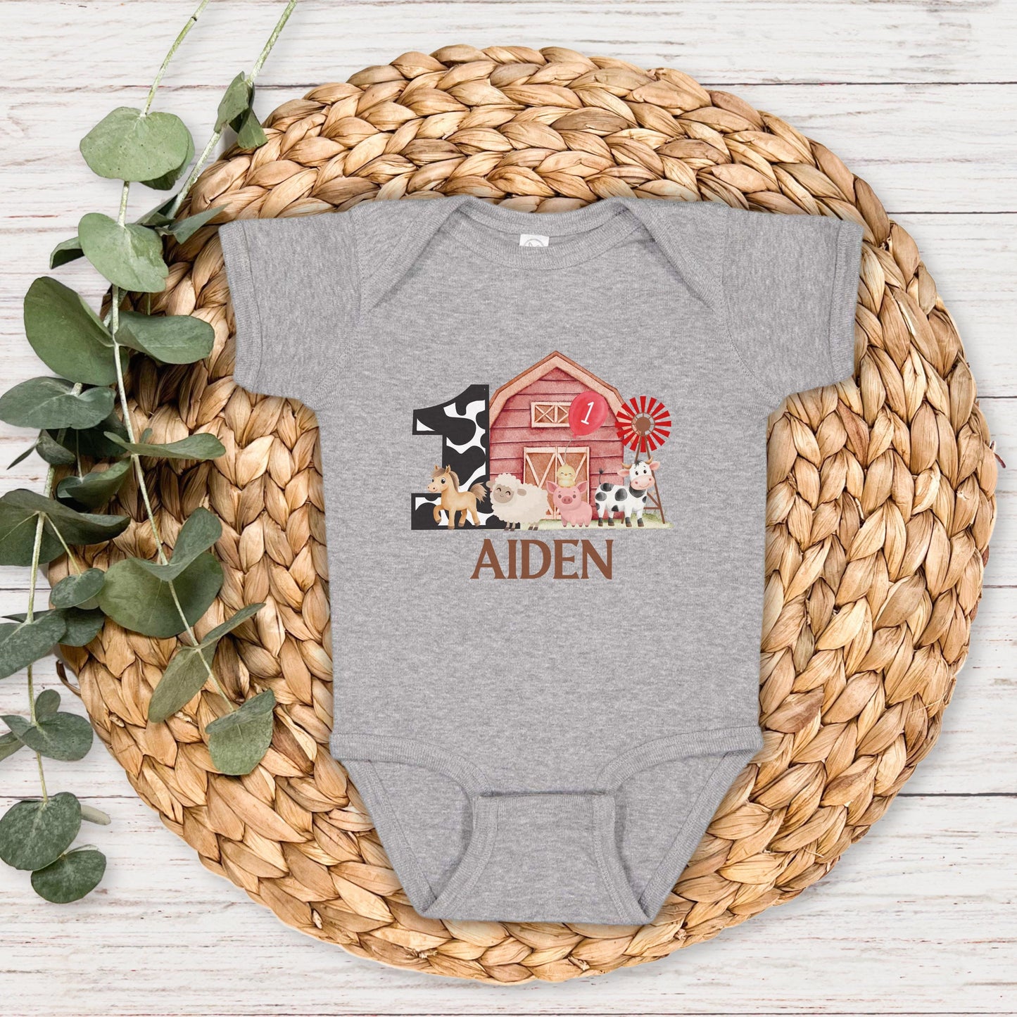 Personalized Farm Birthday Shirt: Farmhouse Barnyard Animals Birthday Party Outfit