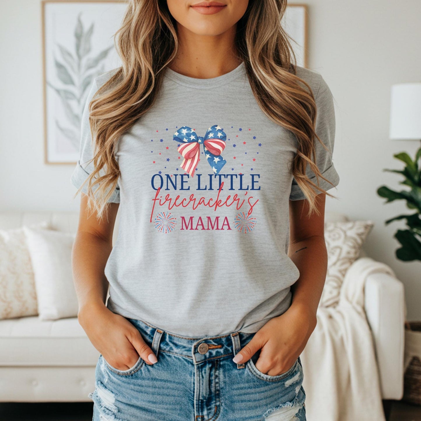 Fourth of July First Birthday Family Matching Shirts: One Little Firecracker Girl 1st Birthday Party Outfit