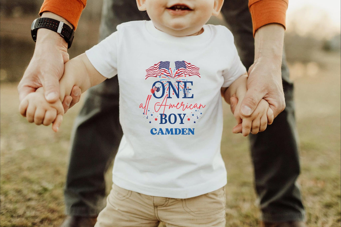 All American Boy First Birthday Family Matching Shirts: 4th of July Patriotic Birthday Party Outfit