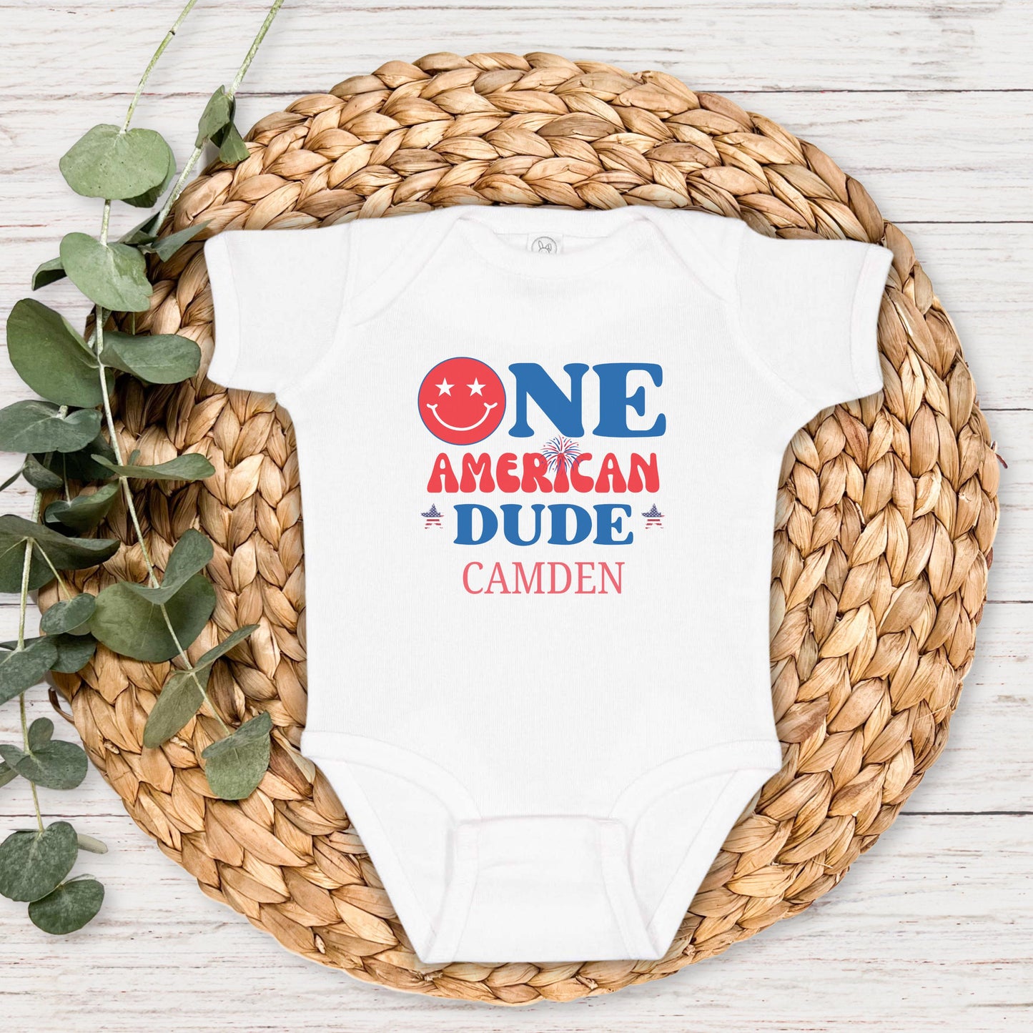 One American Dude First Birthday Shirt: 4th of July Patriotic 1st Birthday Party Outfit
