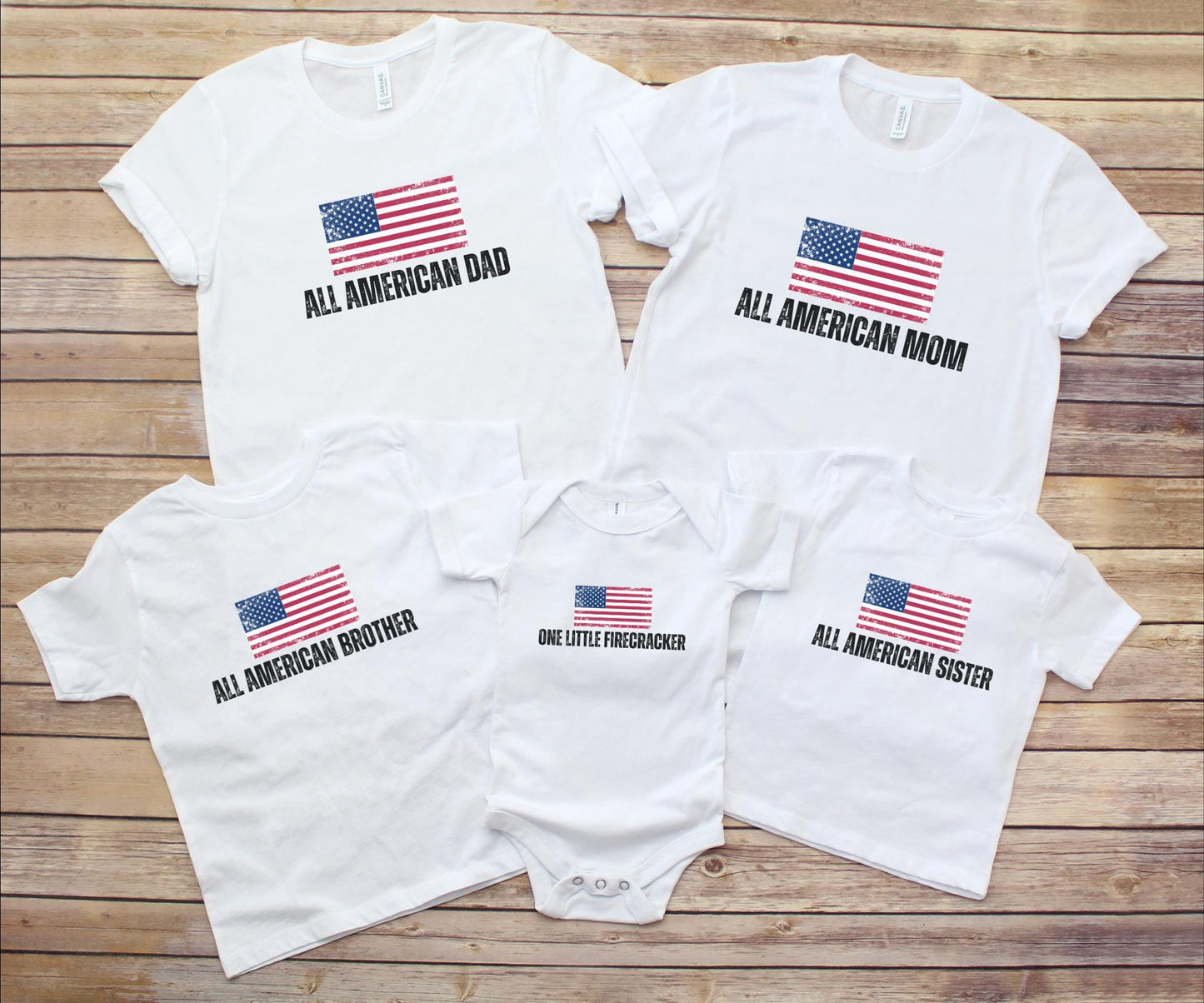 4th of July First Birthday Family Matching Shirts: All American Patriotic Birthday Party Outfit