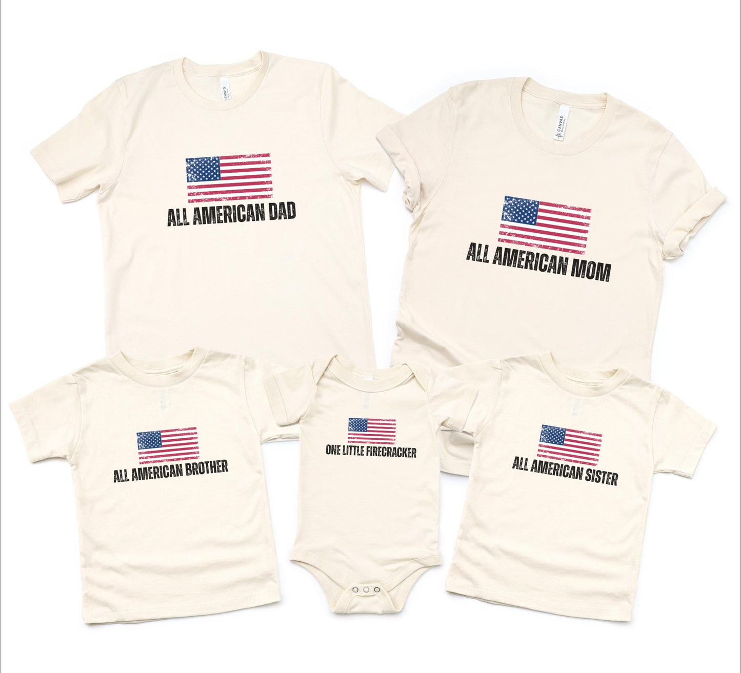 4th of July First Birthday Family Matching Shirts: All American Patriotic Birthday Party Outfit