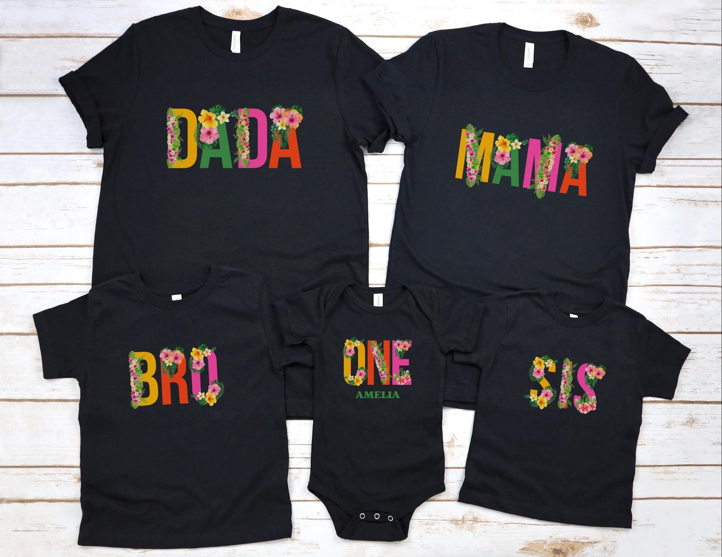Tropical Birthday Family Matching Shirts: Luau Any Age Birthday Floral Girls Women Outfit