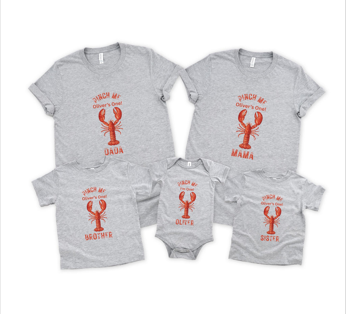 Lobster Boil First Birthday Family Matching Shirts: Pinch Me I'm One Nautical Theme 1st Birthday Party Outfit